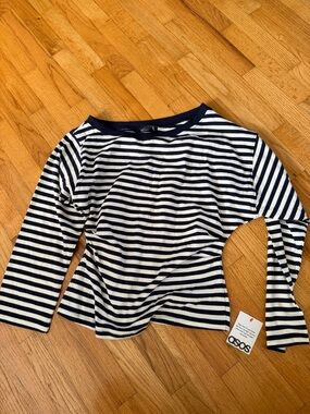 Asos stripe off shoulder top